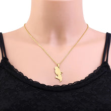 Load image into Gallery viewer, Gold Silver Color Martinique Flag Map of France Pendant Necklace Women's Stainless Steel Choker Necklaces Luxury Jewelry X111