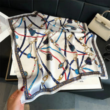 Load image into Gallery viewer, Four Seasons Print Silk Scarf – 70x70cm Luxury Headband & Shawl