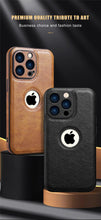 Load image into Gallery viewer, Luxury Leather Case for iPhone 14 13 12 11 Pro MAX XS XR 7 8 Plus Classic Silicone Phone Cover Leather Case Thin Flexible Soft Grip Luxury PU Leather Cover for Men Durable Anti-Scratch Full Phone Cases