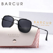 Load image into Gallery viewer, BARCUR Cool Oval Double Beam Fashion Sunglasses for Women & Men Polarized Sunshade UV400 Protection Trendy Outdoor Eyewear with Exclusive White Brand Gift Box for Summer
