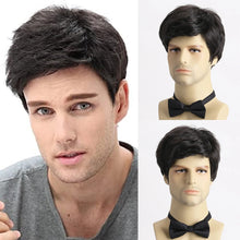 Load image into Gallery viewer, Short Natural Curly Hair For Male Young Men Heat Resistant Fiber Synthetic Wigs