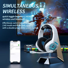 Load image into Gallery viewer, BINNUNE BW01 Wireless Gaming Headset with Mic for PC PS4 PS5 2.4G Bluetooth USB Gamer Headphones with Mic for Laptop Computer