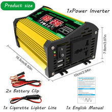 Load image into Gallery viewer, 4000W Vehicle Smart Inverter Dual LCD Display 12V To 220V/110V Intelligent Power Inverter Digital Power Inverter for RV Caravan