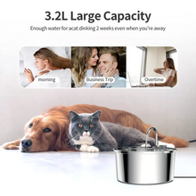 Load image into Gallery viewer, Stainless Steel Pet Water Fountain – USB Automatic Cat & Dog Bowl