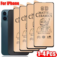 Load image into Gallery viewer, 4pcs Soft Matte Ceramic Film Screen Protector for iPhone 14 13 12 Pro Max 11 XR XS X 8 7 plus SE20 Anti-broken Not Glass Film Matte Finish Tempered Glass Screen Protector for iPhone