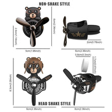 Load image into Gallery viewer, Rotating Airplane Pilot Bear Car Air Freshener - Vent Clip Fragrance Diffuser