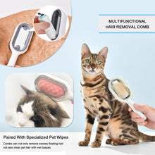 Load image into Gallery viewer, Cat Cleaning Comb Cat Hair Remover to Remove Floating Hair Sticky Fur Universal Pet Grooming Brush for Cat Dog Paired with Wipes Pet Cleaning Hair Removal Comb For Massaging And Removing Loose Hair