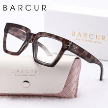 Load image into Gallery viewer, BARCUR Large Fashionable Frame Pink Reading Glasses for Women β Stylish Square Thick Frame Eyewear with Multi-Degree Options for Men & Women β Lightweight Blue Light Blocking Computer Glasses with White Gift Box for Home Office & Study
