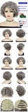 Load image into Gallery viewer, Short Curly Wigs for Women Synthetic Hair Grey Wig with Side Bangs Ombre Color Gray Wigs for Lady Dress Up Costume Party Cosplay