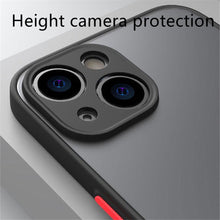 Load image into Gallery viewer, Shockproof Armor Case For iPhone 14 13 12 11Pro Max XR XS X Black Men Luxury Silicone Bumper Clear Hard Cover Silicone Armor Bumper Clear Hard Cover