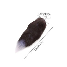 Load image into Gallery viewer, Plush-Fox Tail Keychain Furry Racoon Tail Keyring Keychain 28cm Animal Tail Key-Pendant Pompoms Keyring Holder Bag-Decor