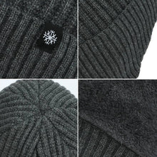 Load image into Gallery viewer, Outdoor Men Winter Knitted Hat Plush Warmth Peaked Cap Earmuff Casual Fashion Faux Fur Lined Bomber Hats Cycling Ear Protection