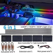 Load image into Gallery viewer, Universal 18-in-1 RGB Car Ambient Light Kit - Full Color App-Controlled Neon Strips