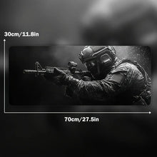 Load image into Gallery viewer, Tactical Soldier XXL Gaming Mouse Pad β Non-Slip Rubber Desk Mat with Stitched Edges & Lycra Surface for FPS Gamers