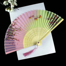 Load image into Gallery viewer, Hand Fan Foldable Silk Fan Noodles Bamboo Fan Bones Halloween Cosplay Prop Christmas Wedding Decoration Party Gifts Art Crafts