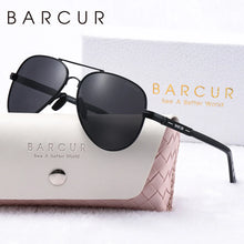 Load image into Gallery viewer, BARCUR Oversize Polarized Sunglasses for Women Trendy Double Beam Design Metal Elliptical Frame with UV400 Protection Fashionable Sun Glasses for Summer Outdoor & Daily Wear