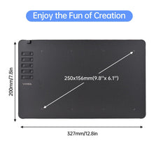 Load image into Gallery viewer, VINSA T1161 Graphics Drawing Tablet Ultra-thin Stylus 8 Pen Nibs Art Creation Sketch with 8192 Levels Pressure Battery-free