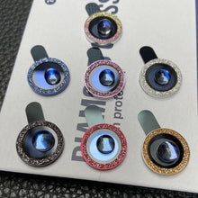 Load image into Gallery viewer, Bling Diamond Camera Lens Protector For iPhone 14 13 12 11 Pro Max Metal Ring Lens Glass Glitter Protective Cap iPhone 13 mini Camera Lens Protector Sparkle Diamond Ring Metal Alloy HD Glass for iPhone