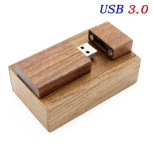 Load image into Gallery viewer, JASTER Wooden Block USB 3.0 Flash Drive Red Wood Pendrive 4GB 8GB 16GB 32GB 64GB 128GB Memory Stick U Disk Gift