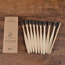 Load image into Gallery viewer, 10Pcs Colorful Toothbrush Natural Bamboo Tooth Brush Sets Soft Bristle Charcoal Teeth Eco Bamboo Toothbrushes Dental Oral Care