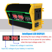 Load image into Gallery viewer, 4000W Vehicle Smart Inverter Dual LCD Display 12V To 220V/110V Intelligent Power Inverter Digital Power Inverter for RV Caravan