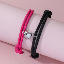 Load image into Gallery viewer, 2 Pice Color Black White Hand Rope Love Magnetic Couple Good Friend Good Brother Party Student Travel Fashion Elegant Silver Mul