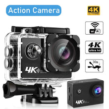 Load image into Gallery viewer, 4K Action Camera A1 Ultra HD WiFi 12MP 2" LCD 30M Waterproof 170D Remote Control Helmet Bicycle Video Camera Outdoor Sport Cam