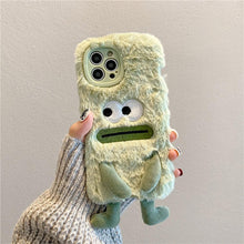 Load image into Gallery viewer, 3D Cute Hairy Fluffy Fur Plush Winter Warm Phone Case For iPhone 14 13 12 11 Pro Max Plus Soft Cartoon Back Cover Cute Fuzzy Furry Case Fashion Luxury Case