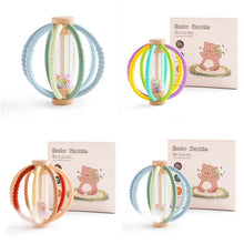 Load image into Gallery viewer, Wooden Rain Drum Baby Rattle Silicone Teether Toy