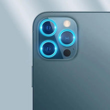 Load image into Gallery viewer, 9H Tempered Glass Camera Cover Screen Protector Metal Individual Ring For iPhone Phone Glitter Camera Lens Protector Film For iPhone 14 13 12 11 Pro Max Luminous Lens Metal Glass Protective Cover