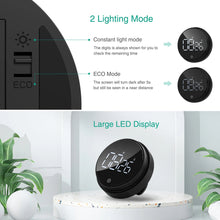 Load image into Gallery viewer, ORIA Magnetic Timer Countdown Stopwatch Manual Rotation Counter Work Sport Study Alarm Clock LED Digital Kitchen Cooking Timer