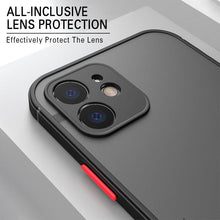 Load image into Gallery viewer, Luxury Shockproof Armor Case For iPhone 11 12 13 14 Pro Max Mini X XR XS Soft Silicone Bumper Clear Hard Cover Shockproof Soft Flat Side Bumper Translucent Hard Back Slim Phone Case