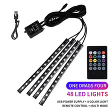 Load image into Gallery viewer, Neon LED Car Interior Ambient Light Kit β RGB Foot Strip Lighting with APP & Remote Control, Music Sync Car Decor Lamp