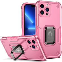 Load image into Gallery viewer, Green Shockproof Armor Case for iPhone 13 Pro Max 13 mini Ring Stand Phone Back Cover for iPhone 12 11 Pro Max Kickstand Case Built-in 360° Rotating Ring Kickstand Magnetic Case