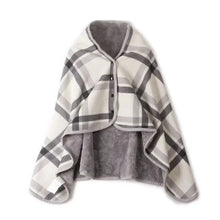 Load image into Gallery viewer, Double-Layer Tartan Plaid Blanket Scarf – Warm Winter Shawl for Women