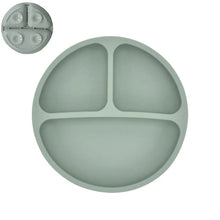 Load image into Gallery viewer, Silicone Baby Sucker Plate & Rice Spoon Set Cute Cartoon Tableware