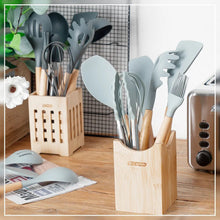 Load image into Gallery viewer, Silicone Cooking Utensils 11/12/13Pcs Kitchen Utensil Set Non-stick Spatula Wooden Handle with Storage Box Kitchen Appliances
