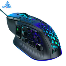 Load image into Gallery viewer, SOLAKAKA SM809 Wired Gaming Mouse 16 Side Buttons 22800 DPI Programmable Macro MMO Mouse Gamer PAW3311 Honeycomb Ergonomic RGB