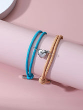 Load image into Gallery viewer, 2 Pice Color Black White Hand Rope Love Magnetic Couple Good Friend Good Brother Party Student Travel Fashion Elegant Silver Mul
