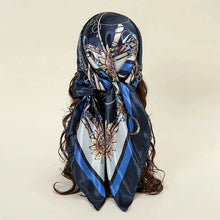 Load image into Gallery viewer, Satin Square Scarf β Elegant 2025 Print Hijab, Shawl & Hair Wrap