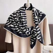 Load image into Gallery viewer, 90x90cm Square Silk-Feel Scarf – Luxury Women’s Shawl & Head Wrap
