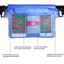 Load image into Gallery viewer, Waterproof Waist Bag Screen Touchable Phone Bag With Adjustable Belt 3 Layers High Waterproof Sealing Swimming Bag Large Size Transparent Underwater Protection Bag For iPhone Mobile Phone Pouch