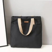Load image into Gallery viewer, 1Pc Women's Tote Bag Canvas Sewing Thread Large Capacity Advanced Sense Handbag Convenient Practical Female's Commuter Bag