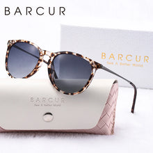 Load image into Gallery viewer, BARCUR Sunglasses Women’s Leopard Print Two-Tone Cat Eye Fashion Glasses – Trendy Polarized UV400 Gradient TAC Lenses for Summer Travel & Outdoor Activities