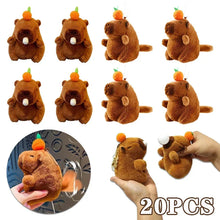 Load image into Gallery viewer, Plush Capybara Keychain – Cute Persimmon Wagging Tail Pendant Toy
