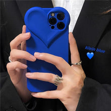 Load image into Gallery viewer, Fashion Cool Black Love Heart Phone Case For iPhone 14 13 Pro Max 12 11 XR XS Dustproof Soft Shockproof Back Cover Luxury Soft Back Cover Raised Full Camera Protection Bumper Silicone Shockproof Phone Case