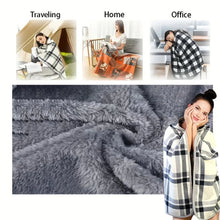 Load image into Gallery viewer, Wearable Blanket Shawl – Flannel Lazy Office Wrap