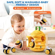 Load image into Gallery viewer, Soft Baby Beehive Toy with 5 Sensory Rattles for 6-12 Months