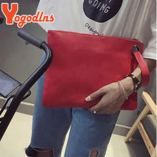 Load image into Gallery viewer, Yogodlns Fashion solid women's clutch bag leather women envelope bag clutch evening bag female Clutches Handbag free shipping