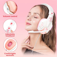 Load image into Gallery viewer, QearFun New Pink Headphones for PC Girls Gaming Wired Headset with Microphone Gamer for PS4 Windows XP/7/8/10 Laptop Phone